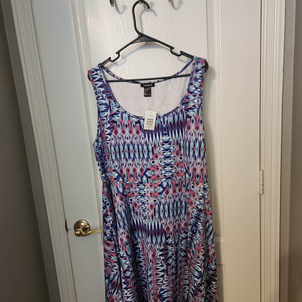 Torrid Multicolor Geometric Sleeveless Dress